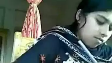 Village girl big boobs press by teacher while studying