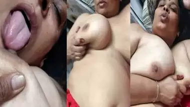 Naughty busty mature aunty showing her big boobs