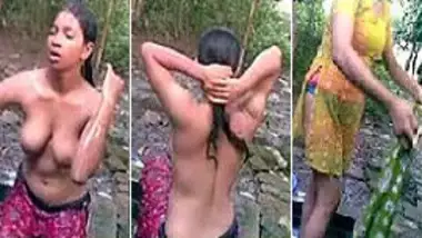 Indian village bhabhi MMS during outdoor bath