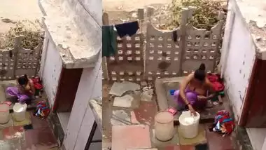 Innocent Indian girl washes her XXX assets in front of hidden camera