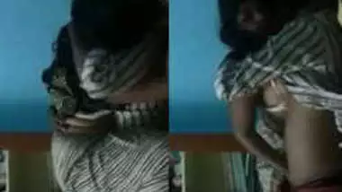 Wife in a XXX Indian sari has a sex foreplay with husband on camera