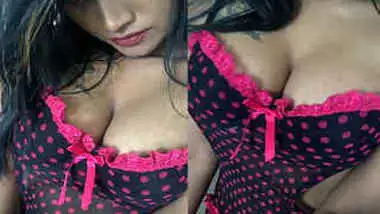 Hot Desi girl poses on cam in XXX lingerie that accentuates sex boobs