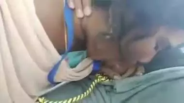 Outdoor MMS video of Desi whore stroking and sucking XXX phallus