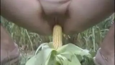 Using various stuff indian MILF enjoy petting fuck corn