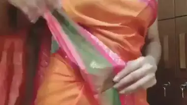 Beautiful Bengali girl saree striptease show